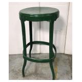 Vintage green industrial stool