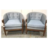 Pair of Mid century barrel chairs