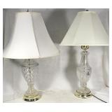 Pair of cut glass table lamps