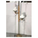 Vintage milk glass dual floor lamp