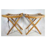 Vintage Wood Folding Stools