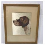 Framed Dog painting