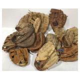 Vintage baseball glove lot