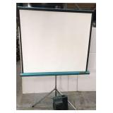 Vintage turquoise projector screen w/ projector