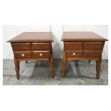Matching pair of wood end tables