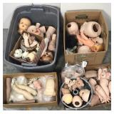 Ceramic doll parts lot