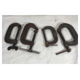 Lot of 4 C clamps
