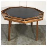 Folding wood poker table