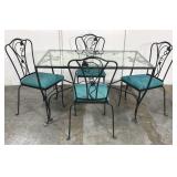 Wrought iron patio table and chairs