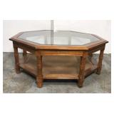Vintage glass top coffee table