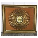 Mid century modern framed starburst clock