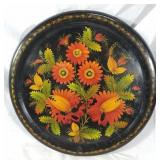 Hand painted floral wall art/tray