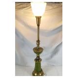 Mid century brass torchiere table lamp