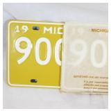 Pair of unused 1970 Michigan license plates