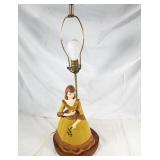 Hand painted ceramic figurine table lamp