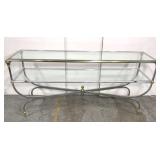 Vintage glass top hallway table