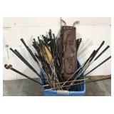 Large lot of vintage golf clubs
