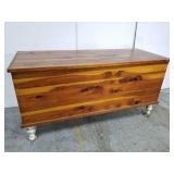 Vintage cedar trunk on raised legs