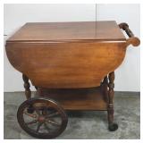 Wood tea cart table