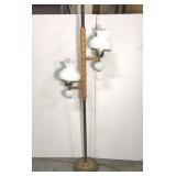 Vintage dual milk glass hobnail lamp