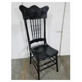 High back wood dining chair