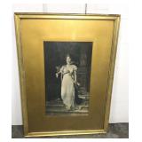 Antique gold matted portrait of a woman