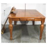 Wood dining table with drawers