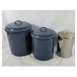 Canisters & percolator lot