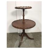 Antique two-tiered clawfoot table