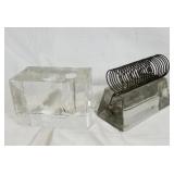 Vintage glass block desk set