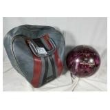 Vintage bowling ball & bag