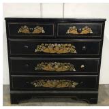 Barrett vintage black stenciled small dresser