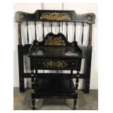 Barrett vintage black nightstand & headboard