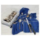 Stainless and silverplate flatware lot