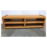 Low wood shelf organizer