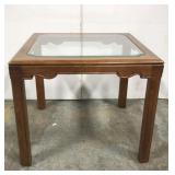 Square glass top side table