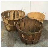 3 Primitive bushel baskets