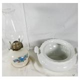 Hurricane lamp & soup tureen