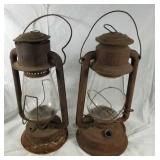2 Antique kerosene lanterns