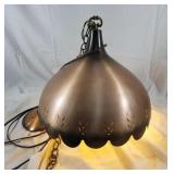 Vintage copper hanging light fixture
