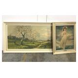 Vintage white framed wall art