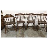 Set of four wood dining chairs