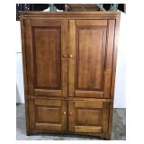 Wood entertainment cabinet