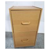 Two drawer wood file cabinet