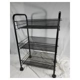 Rolling wire shelf storage cart