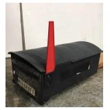 Mail box mounted on wood