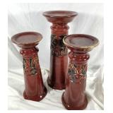 Ceramic candle pedestals lot