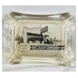 Vintage glass advertising ashtray from Flint, MI