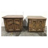 Set of two mid century end tables