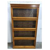 Leaded glass front barrister cabinet
